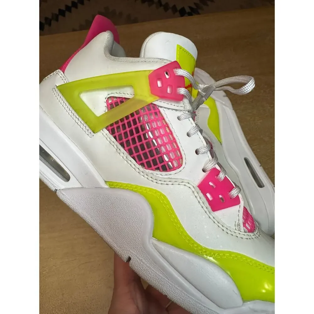 Jordan Women's Athletic Shoes White Pink Neon Yellow